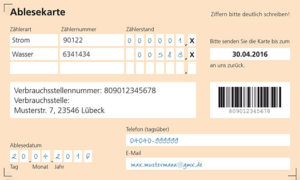 Ablesekarte